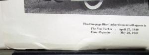 1940 Lincoln Car Zephyr V 12 Coupe Time Magazine Ad Proof