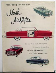 1954 Nash Ambassador Statesman Rambler Airflytes XL Sales Folder Original