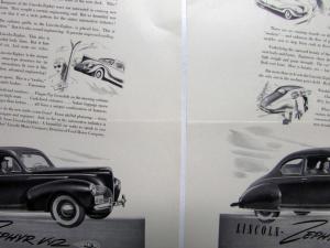 1940 Lincoln Car Zephyr V 12 Sedan New Styles Proof