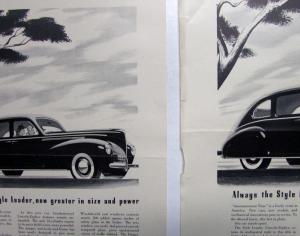 1940 Lincoln Zephyr Sedan V12 Greater In Size & Power  Ad Proof