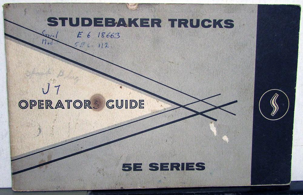 1960 Studebaker 5E Series Trucks Owners Manual