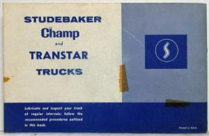 1961 Studebaker 6E Series Trucks Owners Manual - Champ and Transtar - Export