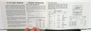 1961 Studebaker 6E Series Trucks Owners Manual - Champ and Transtar