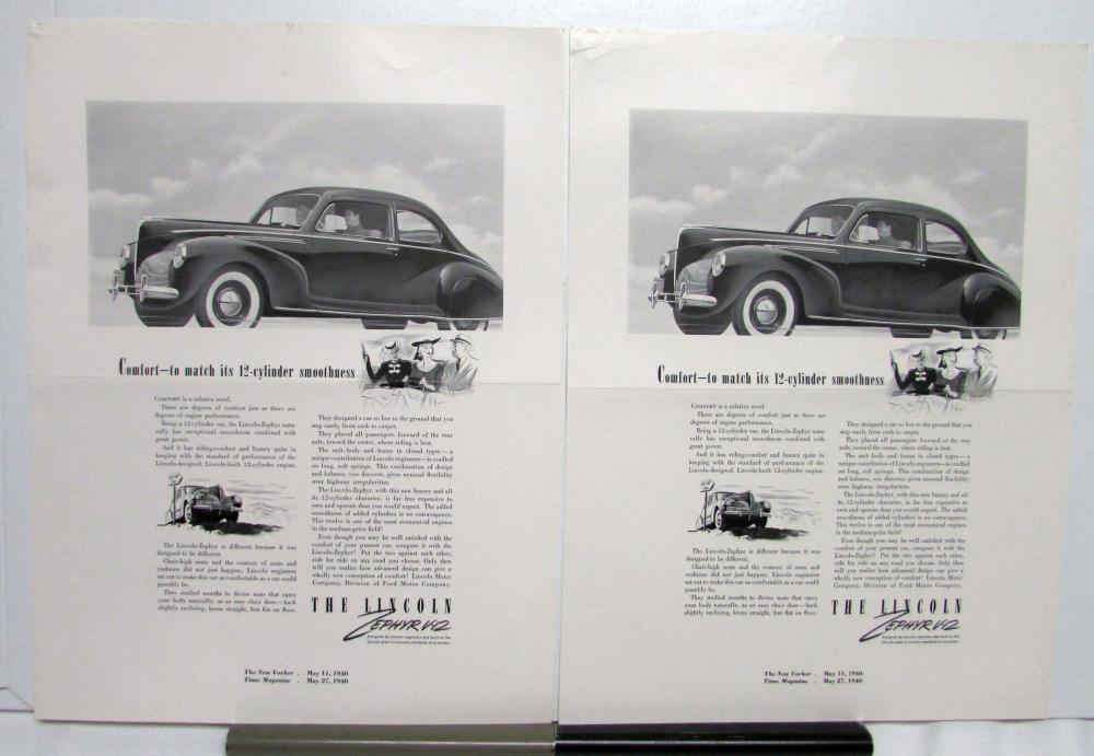 1940 Lincoln V12 Zephyr Coupe Comfort To Match Ad Proof