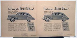 1939 Lincoln V12 Zephyr Sedan Really New Ad Proof