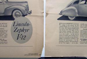 1939 Lincoln V12 Zephyr Your Eyes Ad Proof