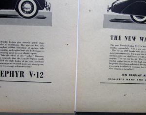 1939 Lincoln Zephyr V12 Sedan The New Way To Go  Ad Proof 13.25x11.25