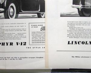 1939 Lincoln Zephyr V12 Sedan Ad Proof As You would Have It