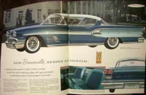 1958 Pontiac Bonneville Chieftain Super Star Chief Sales Brochure NOS