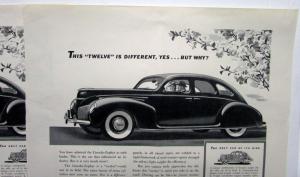 1939 Lincoln Zephyr Sedan V12 Ad Proof 13.25x14.75