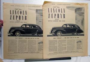 1939 Lincoln Zephyr V12 Sedan This Twelve Style Leader Ad Proof