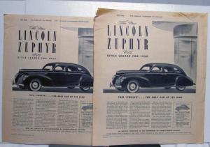 1939 Lincoln Zephyr V12 Sedan This Twelve Style Leader Ad Proof