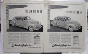 1939 Lincoln Zephyr V12 Sedan 12 Cylinder Style Leader Ad Proof 14.75x17