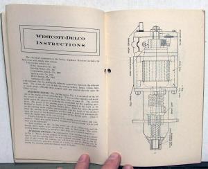 1918 Westcott Series 18 Owners Manual Book of Instructions