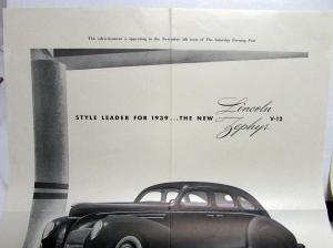 1939 Lincoln Zephyr V12 Sedan Step Into A New World Ad Proof Pair