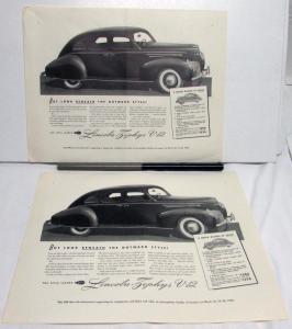 1939 Lincoln Zephyr V12 Sedan 12 Cylinders Ad Proof 12.5x16.5