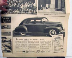 1939 Lincoln Zephyr V12 Sedan Chicago Sunday Tribune Insert Worlds Tallest Man