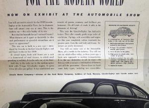 1939 Lincoln Zephyr Sedan V12 Modern Twelve Ad Proof