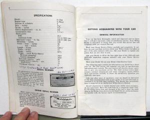 1955 Willys Owners Manual - Model 6-226A Bermuda - Custom