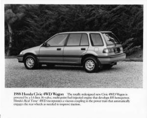 1988 Honda Civic 4WD Wagon Press Photo 0070