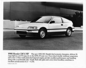 1988 Honda CRX HF Press Photo 0076