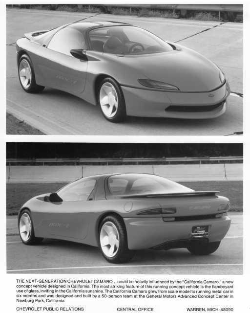 1989 Chevrolet California Camaro IROC-Z Concept Press Photo 0577