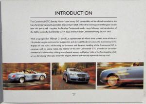 2006 Bentley Continental GTC Media Information Press Kit