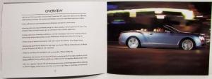 2006 Bentley Continental GTC Media Information Press Kit