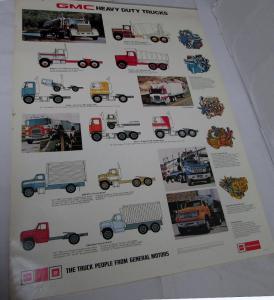 1977 GMC Trucks Dealer Heavy Duty Showroom Poster Features & Models Large Orig