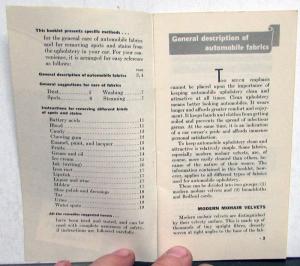 1930s General Motors Fisher Body Good Housekeeping in Your Car Brochure