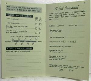 1930s General Motors Customer Research Staff Motorist Service Ballot Survey