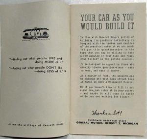 1930s General Motors Customer Research Car As You Would Build It Survey with Env