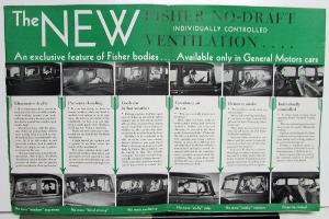 1933 GM Fisher Body New No-Draft Ventilation Sales Folder Brochure