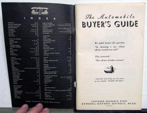 1934 General Motors Automobile Buyers Guide Booklet Brochure Original