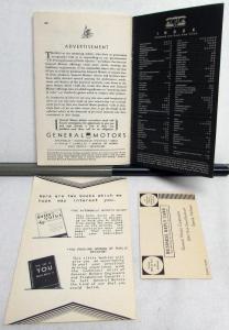 1934 General Motors Automobile Buyers Guide Booklet Brochure Original