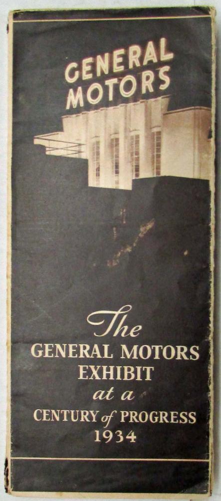 1934 General Motors Exhibit Century of Progress at Worlds Fair Folder - Chicago