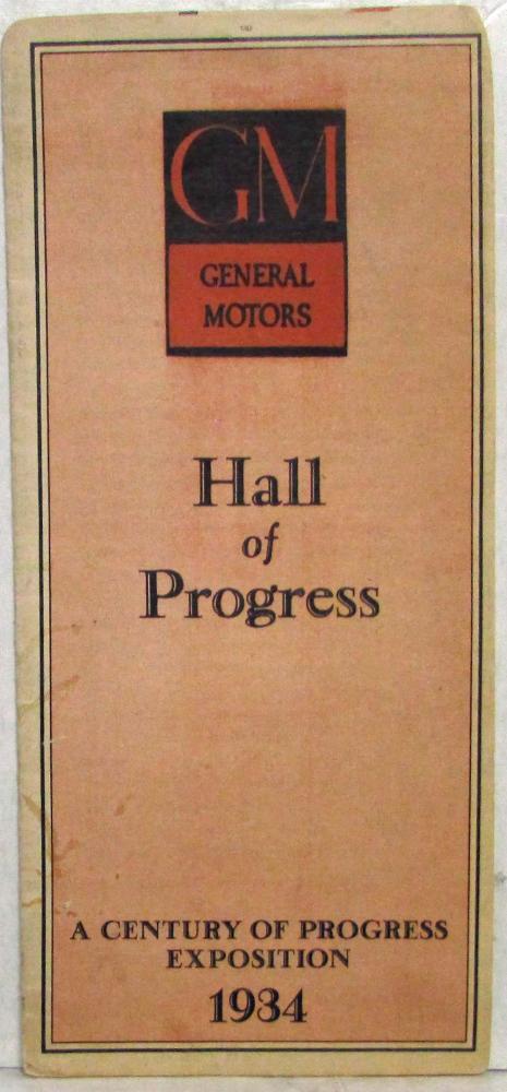 1934 General Motors Hall of Progress A Century of Progress Exposition Folder