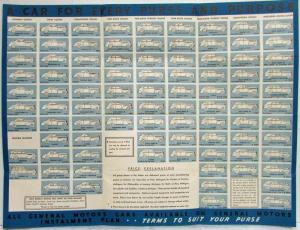 1938 General Motors Car for Every Purse and Purpose Sales Folder Poster