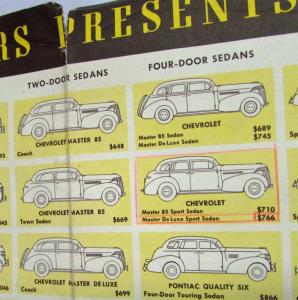 1939 General Motors Car for Every Purse and Purpose Sales Folder Poster