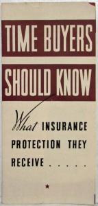 1939 General Motors Insurance Protection with GM Installment Plan Sales Folder