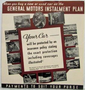1939 General Motors Insurance Protection with GM Installment Plan Sales Folder