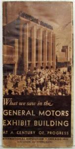 1933 General Motors Exhibit Century of Progress at Worlds Fair Folder - Chicago