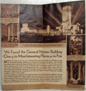 1933 General Motors Exhibit Century of Progress at Worlds Fair Folder - Chicago