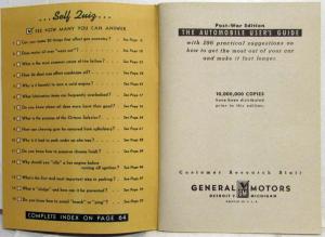 1946 General Motors Automobile Users Guide 196 Practical Suggestions Post-War Ed