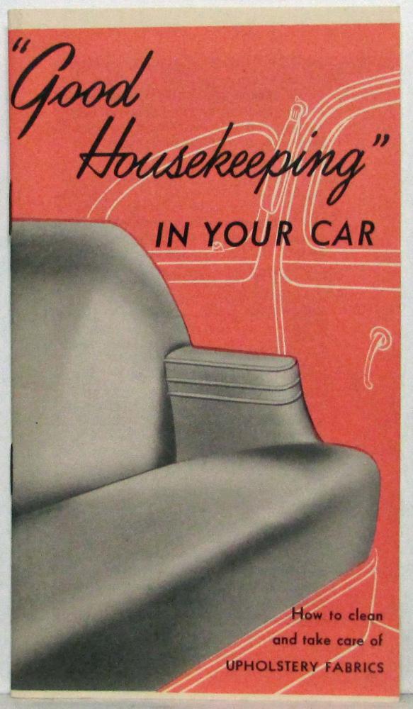 1940 General Motors Fisher Body Good Housekeeping in Your Car Brochure