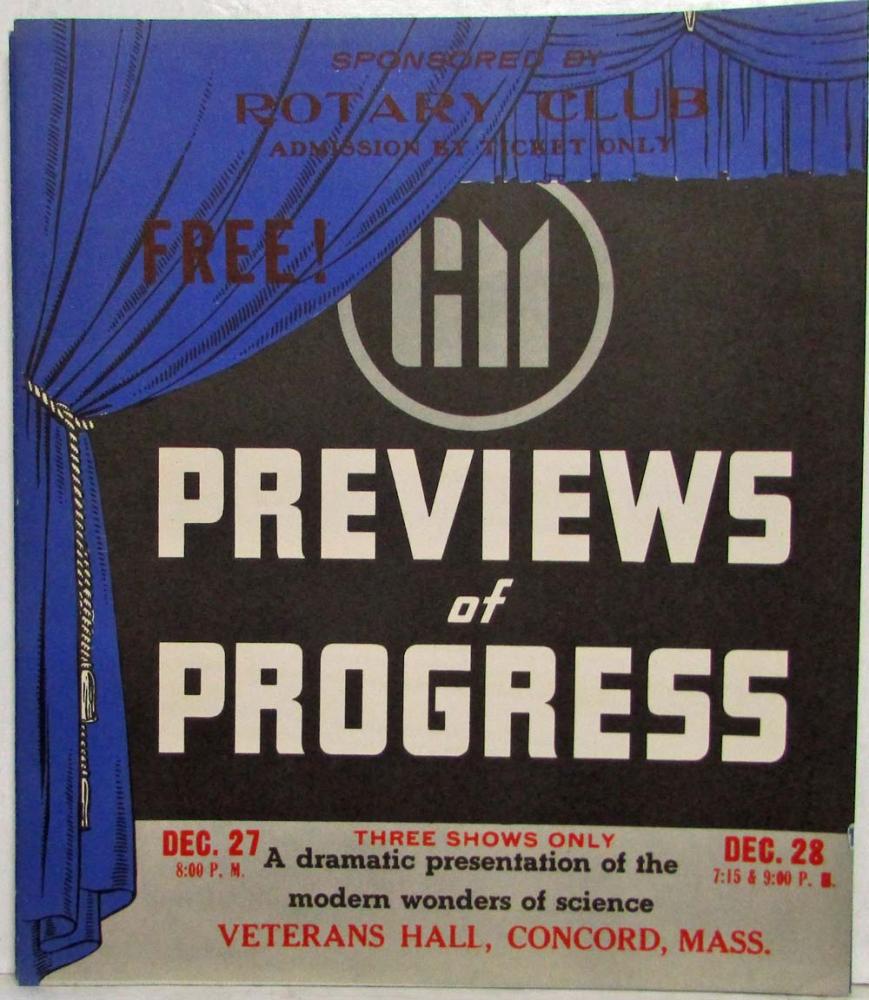 1940 General Motors Previews of Progress Traveling Presentation Souvenir Program