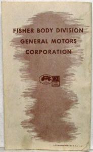 1942 General Motors Fisher Body Good Housekeeping in Your Car Brochure