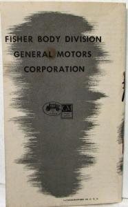 1950 General Motors Fisher Body Good Housekeeping in Your Car Brochure