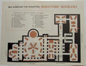 1950 General Motors Floor Plan of Exhibits and Shows at MidCentury Motorama