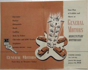 1950 General Motors Floor Plan of Exhibits and Shows at MidCentury Motorama
